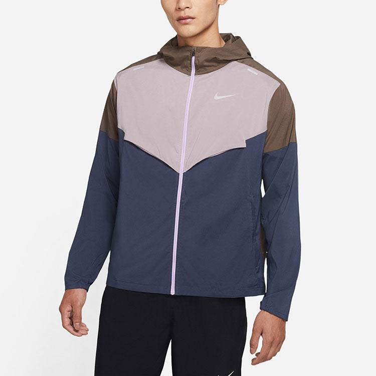 Men's Nike Printing Colorblock logo Casual Hooded Jacket Multicolor CZ9071-004
