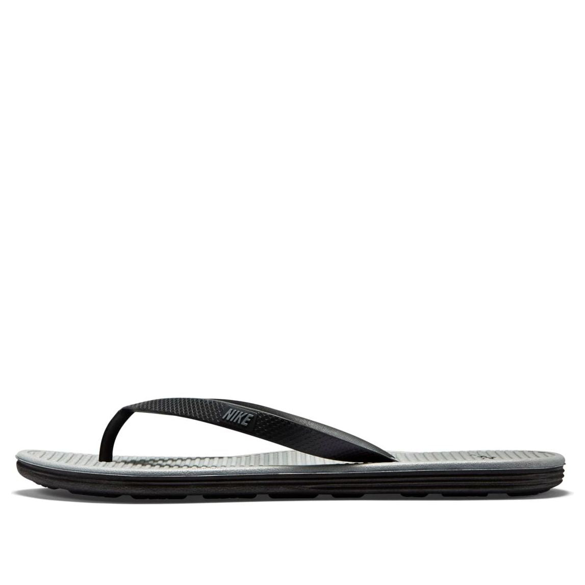 Nike Solarsoft Thong Black Gray Slippers 488160-090