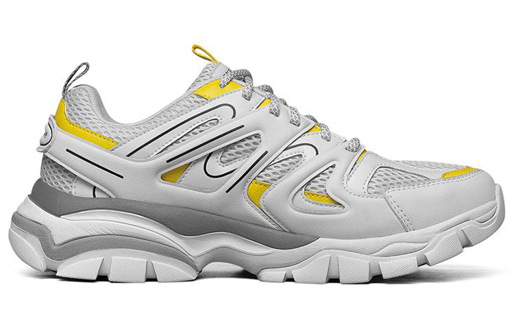 Skechers Stak-Ultra Low-Top Running Shoes Grey/Yellow 66255-WYL