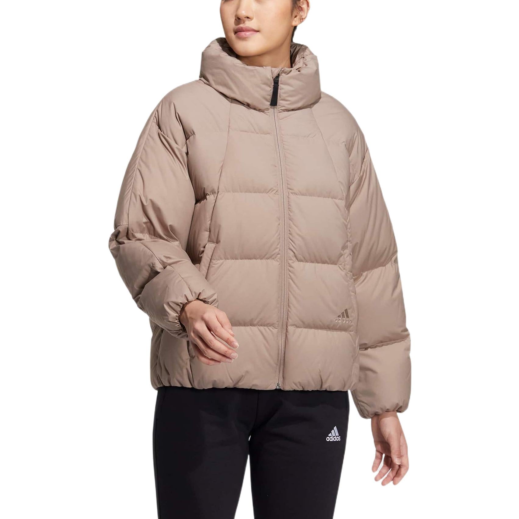 (WMNS) adidas 3-Stripes Puffy Down Jacket Asia Sizing 'Brown' HN2111