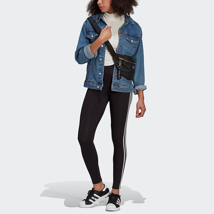 (WMNS) adidas originals 3 Str Tight Side Stripe Sports Gym Pants/Trousers/Joggers Black GN4504