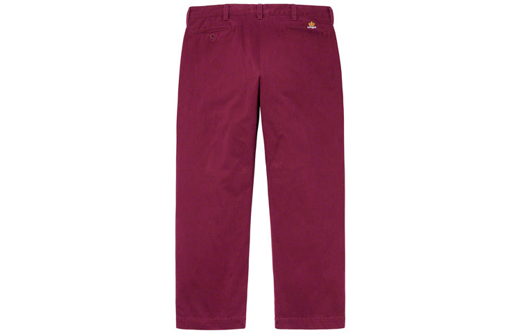 Supreme FW19 Week 7 Crown Chino Pant Pocket Logo Casual Long Pants/Trousers Purple Red SUP-FW19-687