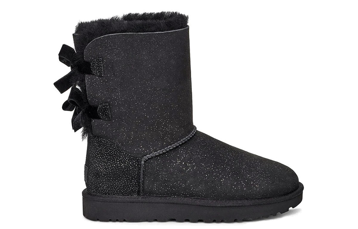 (WMNS) UGG Bailey Bow II Black Pink Snow Boots 1110415-BLK