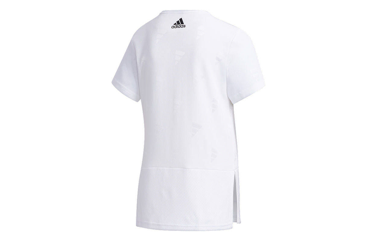 (GS) adidas YG EL SS TEE Sports Short Sleeve Big Boys White FM9844