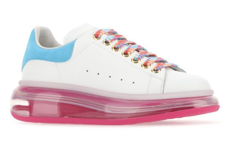 (WMNS) Alexander McQueen Oversized Leather Sneaker 'White Fuchsia' 612744WIA4G9323