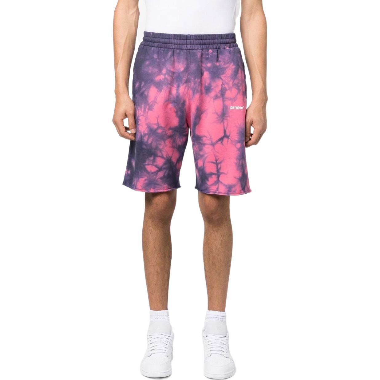 Off-White tie-dye Track Shorts 'Pink' OMCI006F22FLE0073401