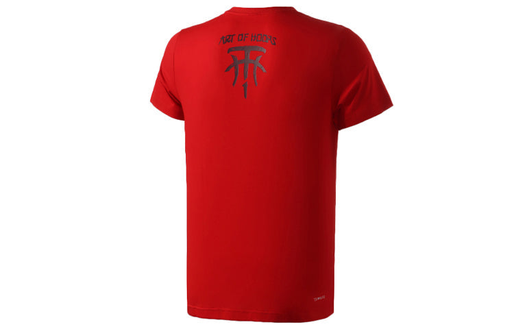 adidas Tmac Aoh CH8 Basketball Sports Round Neck Short Sleeve Red DZ0686