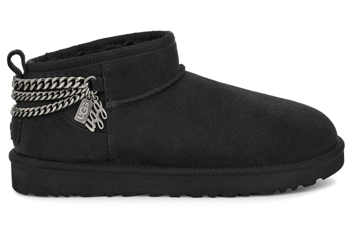 (WMNS) UGG Classic Ultra Mini Chains 'Black' 1117933-BLK