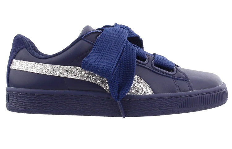 (WMNS) PUMA Basket Heart Glitter Casual Sneakers Blue 364078-06