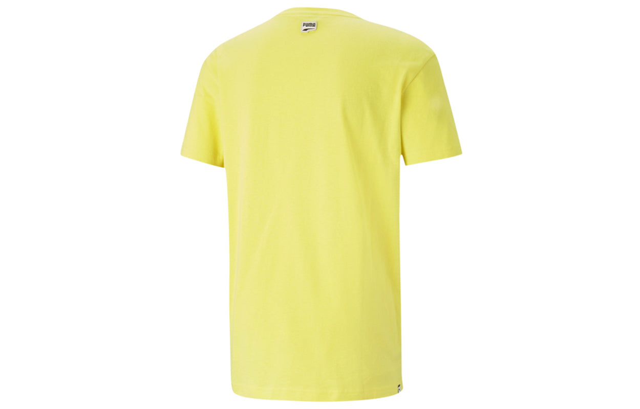 PUMA Printed Round Neck T-Shirt 'Yellow White' 531497-38