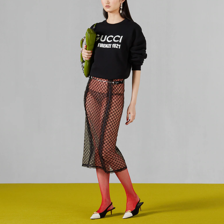 (WMNS) Gucci Cotton Sweatshirt with Embroidery 'Black' 756354-XJF0S-1043