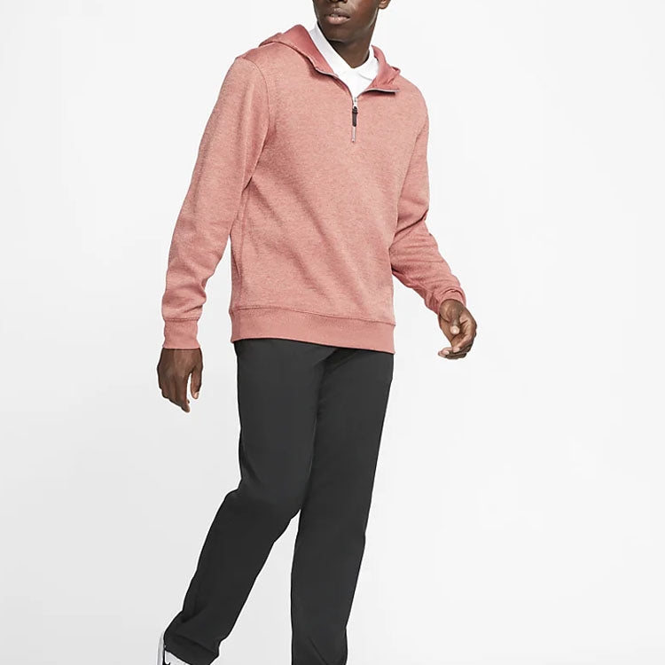 Nike Solid Color Half Zipper Design Hooded Long Sleeves Hoodie Men's Pink DN1906-691