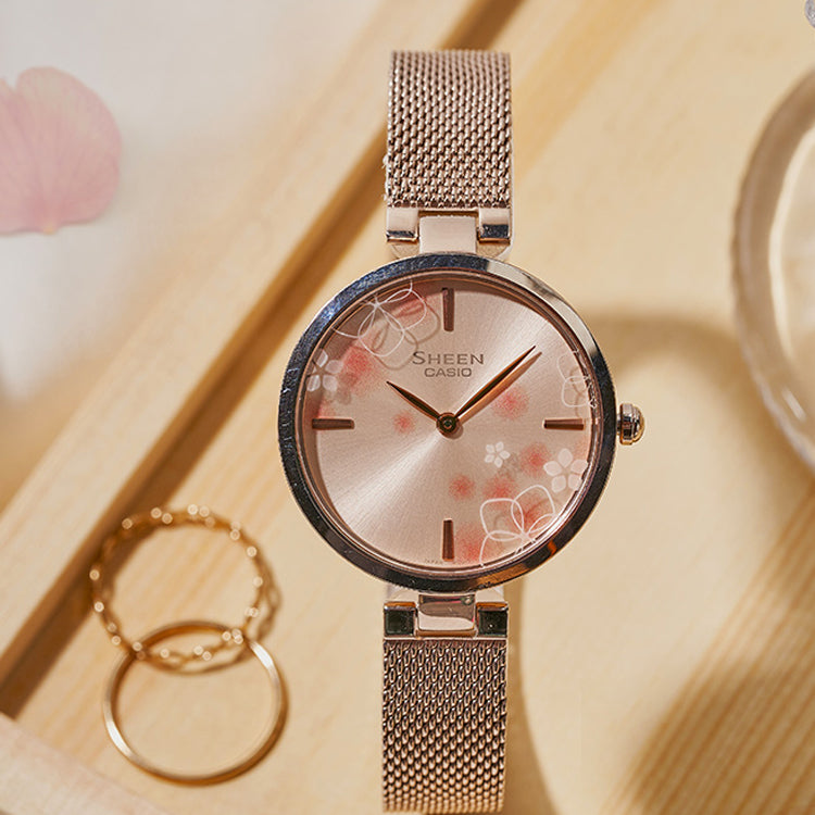 Casio Sheen Analog Sakura Watch 'Rose Gold Pink' SHE-C110CGL-4AUPFHD