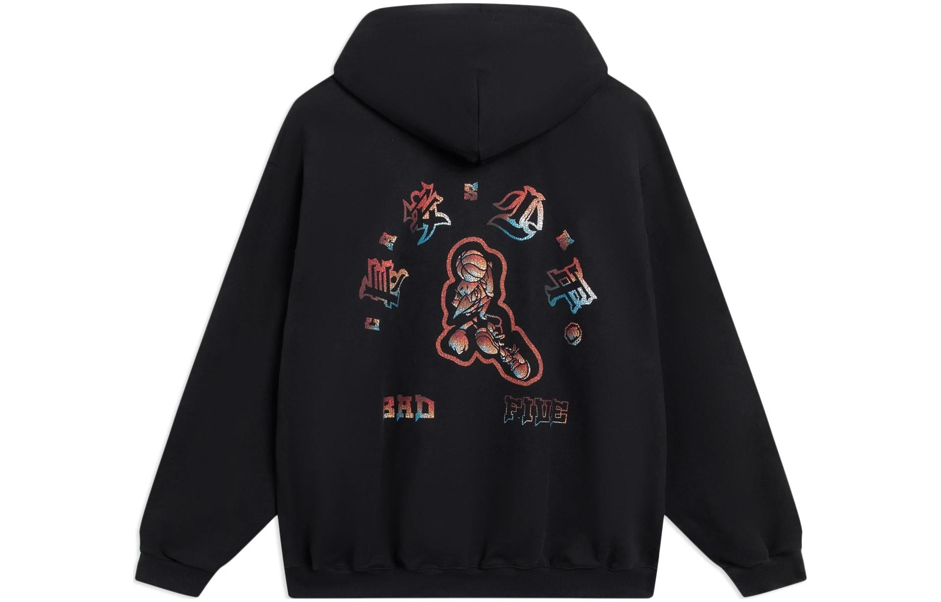 Li-Ning BadFive Changan Boy Graphic Hoodie 'Black' AWDSI45-2