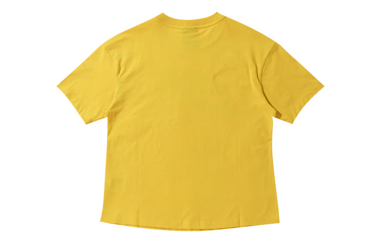 (WMNS) Nike Nsw Top Black Logo Printing Short Sleeve Yellow AH4008-735