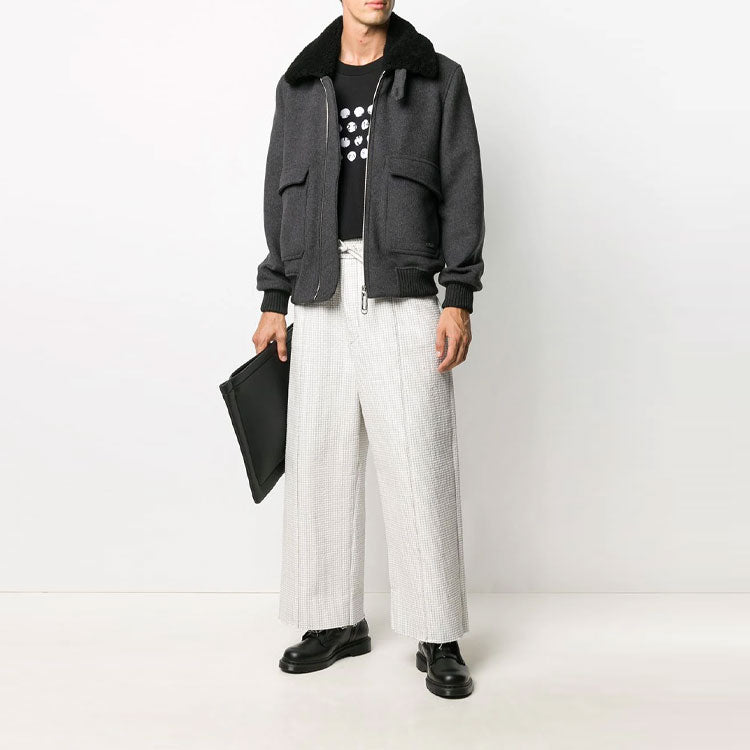 Off-White Logo aviator Jacket Loose Fit Gray OMEA238F20FAB0010801