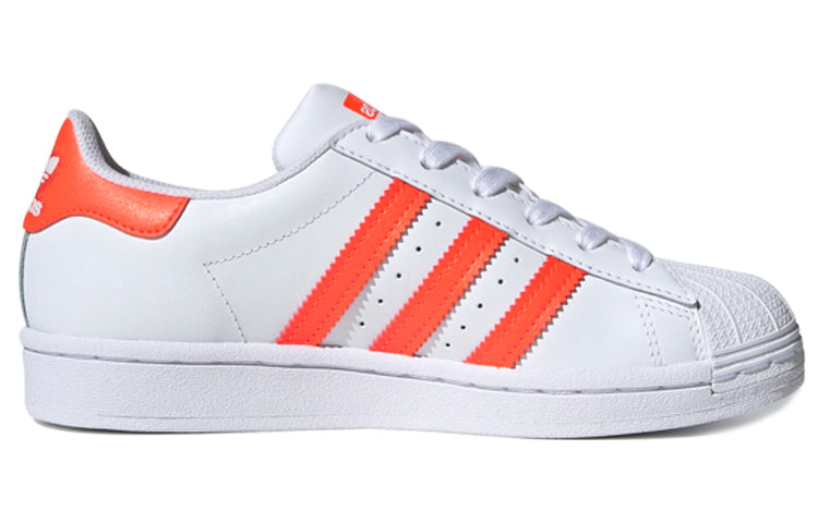 (GS) adidas originals Superstar J 'White Orange' FW3978