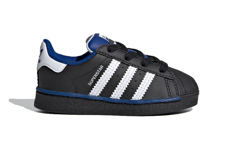 (TD) adidas originals Superstar Shoes Black/Blue FV3662