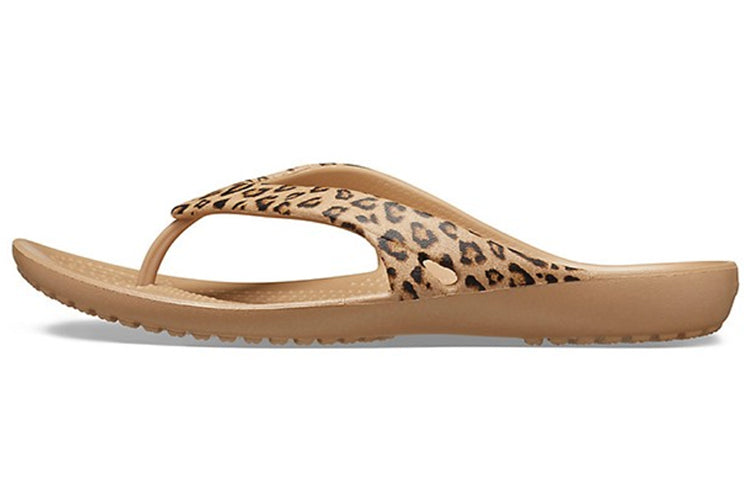 (WMNS) Crocs Kadee ll Leopard Print Flip-Flops Brown 206398-98R