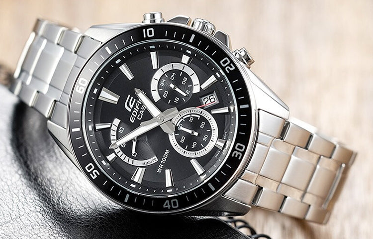 CASIO EDIFICE Waterproof Sports Stainless Steel Strap Mens Black Analog EFR-552D-1AVUPR