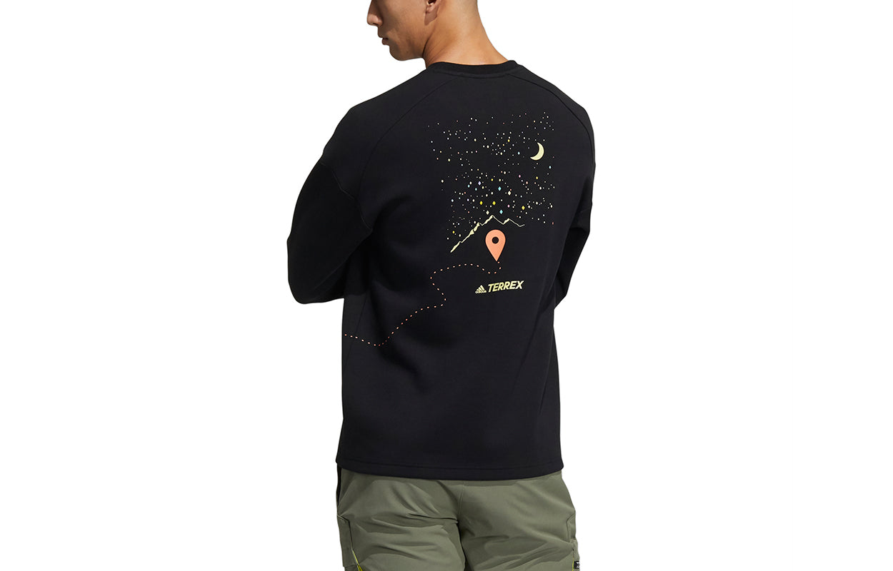 adidas Men's Mountain and City Graphic Sweatshirt Black GN7573
