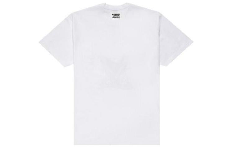 Men's Burberry Graffiti Printing Cotton Short Sleeve White 45671591
