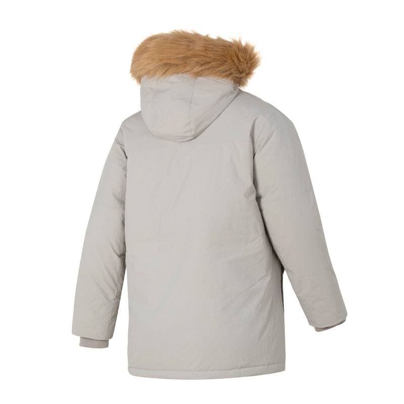 New Balance Warm Hooded Down Jacket Asia Sizing 'Grey Brown' AMJ34323-SEN