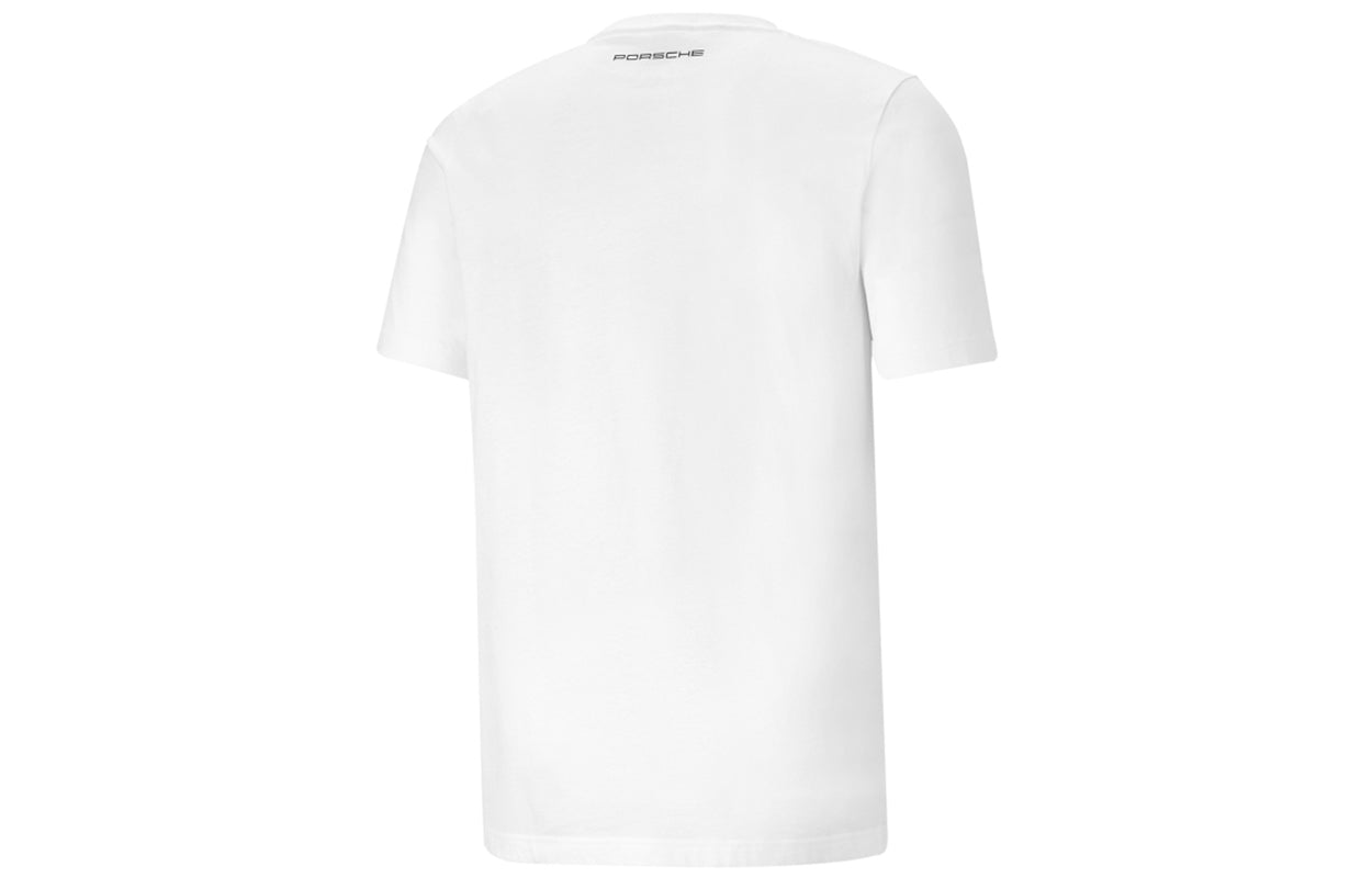PUMA Pl Statement Tee Athleisure Casual Sports Small Car Pattern Short Sleeve White 599721-08