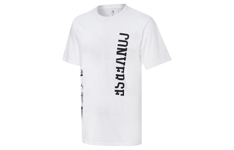 Men's Converse Alphabet Printing Sports Short Sleeve White 10019983-102