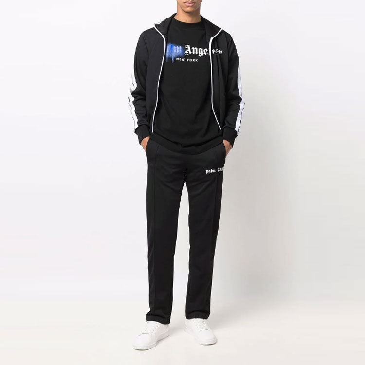 Palm Angels SS22 Classic Track Jacket 'Black White' PMBD001C99FAB0011001
