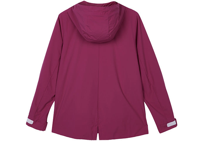 (WMNS) Skechers Stroll Series Logo Casual Hooded Woven Jacket 'Burgundy' L323W121-022B