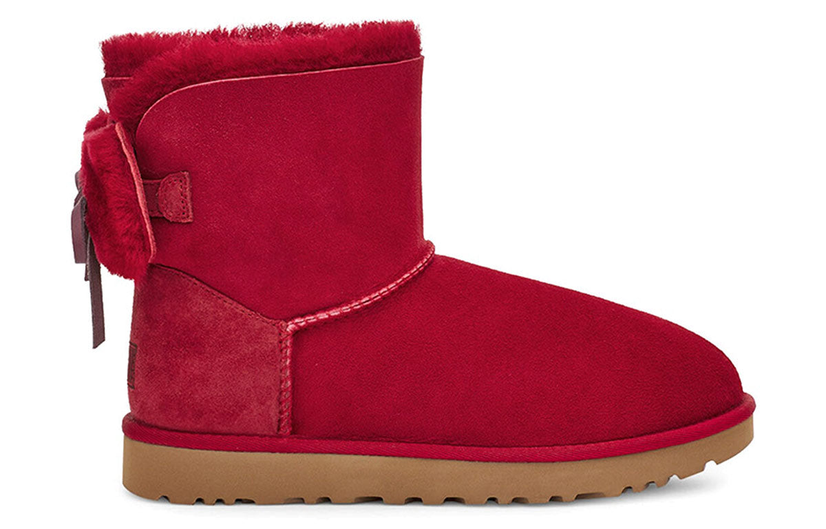 (WMNS) UGG Classic Dudble Bow Mini Snow Boots Red 1103652-KSS