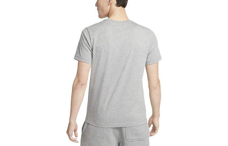 Men's Air Jordan Solid Color Logo Embroidered Round Neck Short Sleeve Gray T-Shirt DC7486-091