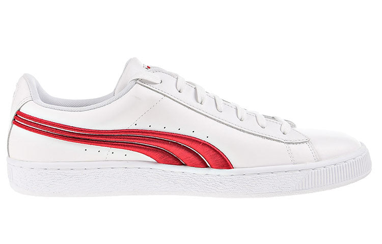 PUMA Basket Classic Badge Casual Shoes White/Red 362550-05