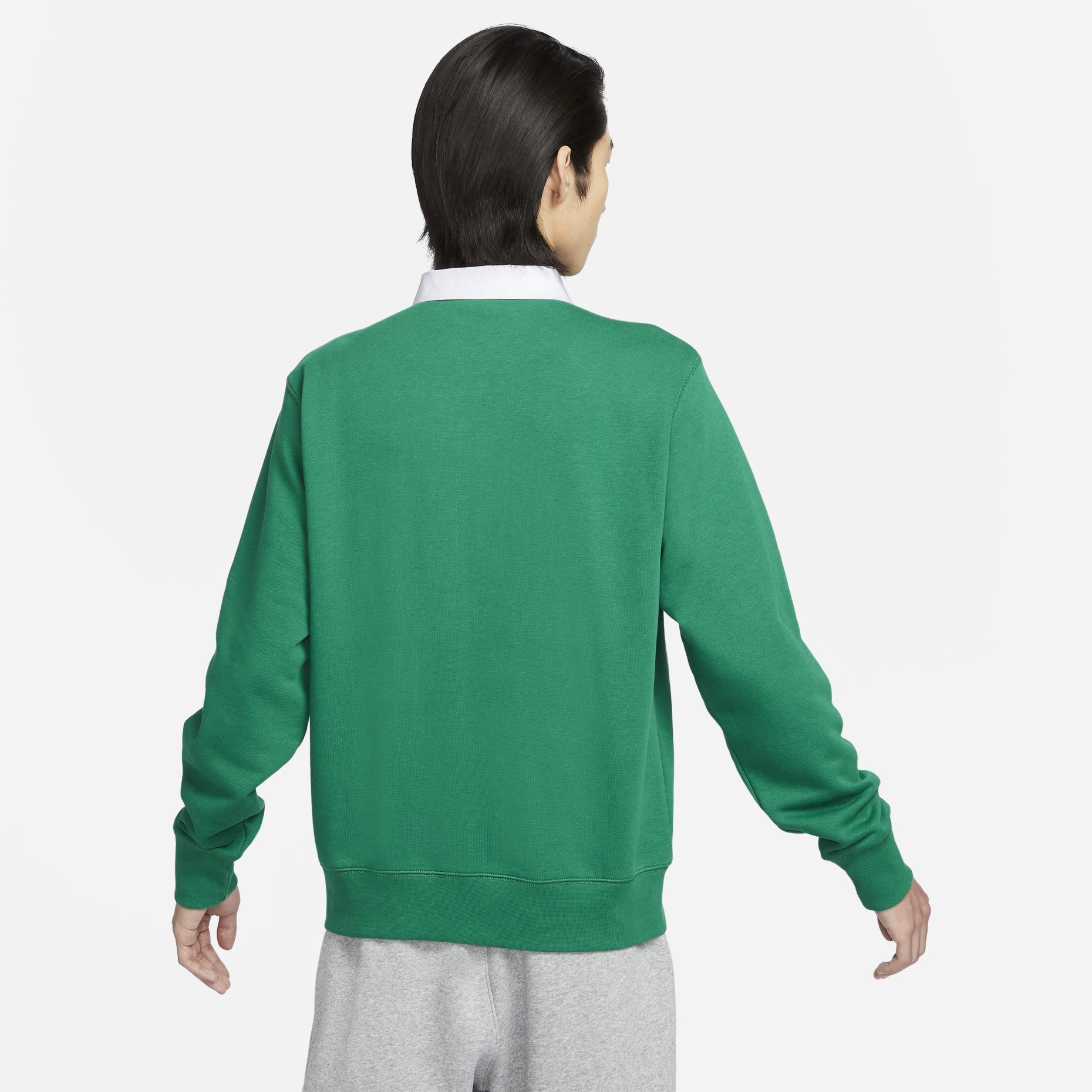Nike Long-Sleeve Fleece Polo Top Asia Sizing 'Green' FN3113-365