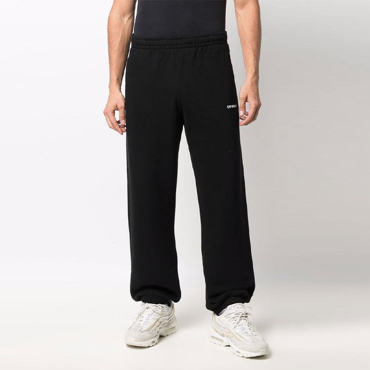 Men's Off-White SS22 Printing Straight Loose Casual Long Pants/Trousers Black OWLB023C99FAB0021001