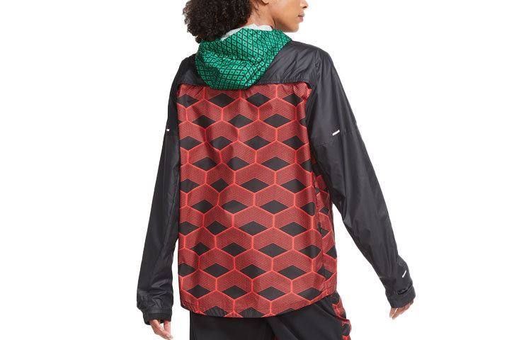 Nike Casual Hooded Running Contrasting Colors Jacket Red CV0397-673