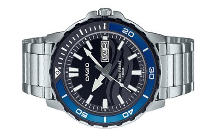CASIO Analog 'Silver Blue' MTD-125D-1A2VDF