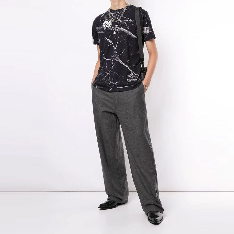 Off-White Arrows Large Printing Short Sleeve Ordinary Version Black OMAA027T19A940879901