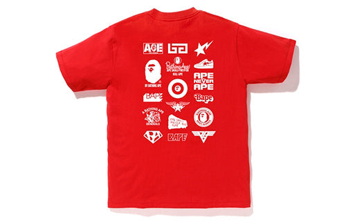 A Bathing Ape Multi Logo T-Shirt 'Red' 1F30-110-080