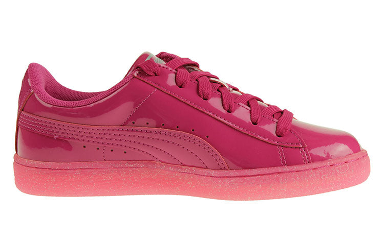 PUMA Basket Patent Iced Glit Leisure Board Shoes K Pink 362461-01