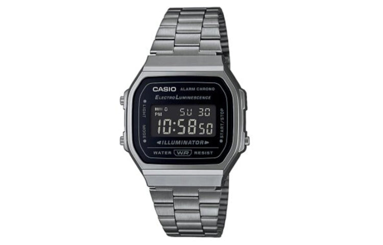 CASIO Quartz Waterproof Analog Unisex Mens Black Digital A168WEGG-1BEF