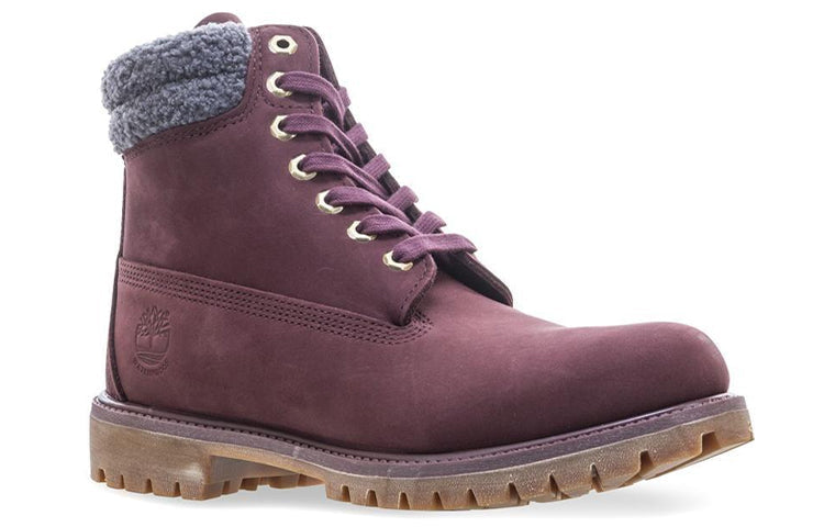 Timberland Premium 6 Inch Double Collar Waterproof 'Burgundy Nubuck' A1ZK8