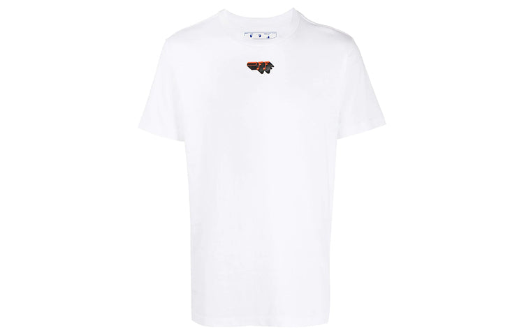 Off-White Logo Printing Short Sleeve White OMAA027E20JER0120110