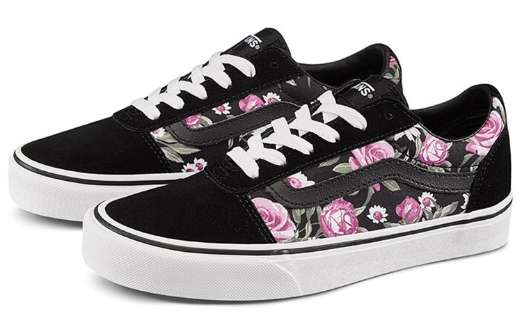 Vans Ward Flowers Retro Casual Skateboarding Shoes Black VN0A3IUNXNW