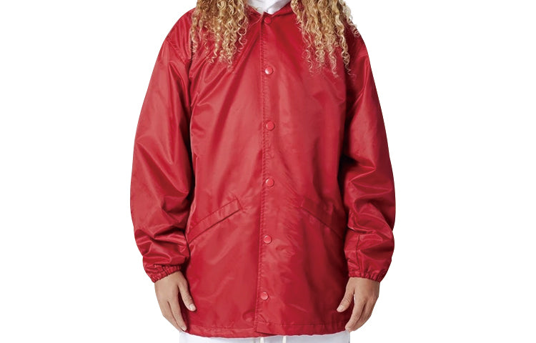 Fear of God Essentials Graphic Hooded Coach Jacket 'Red' FOG-FW19-84