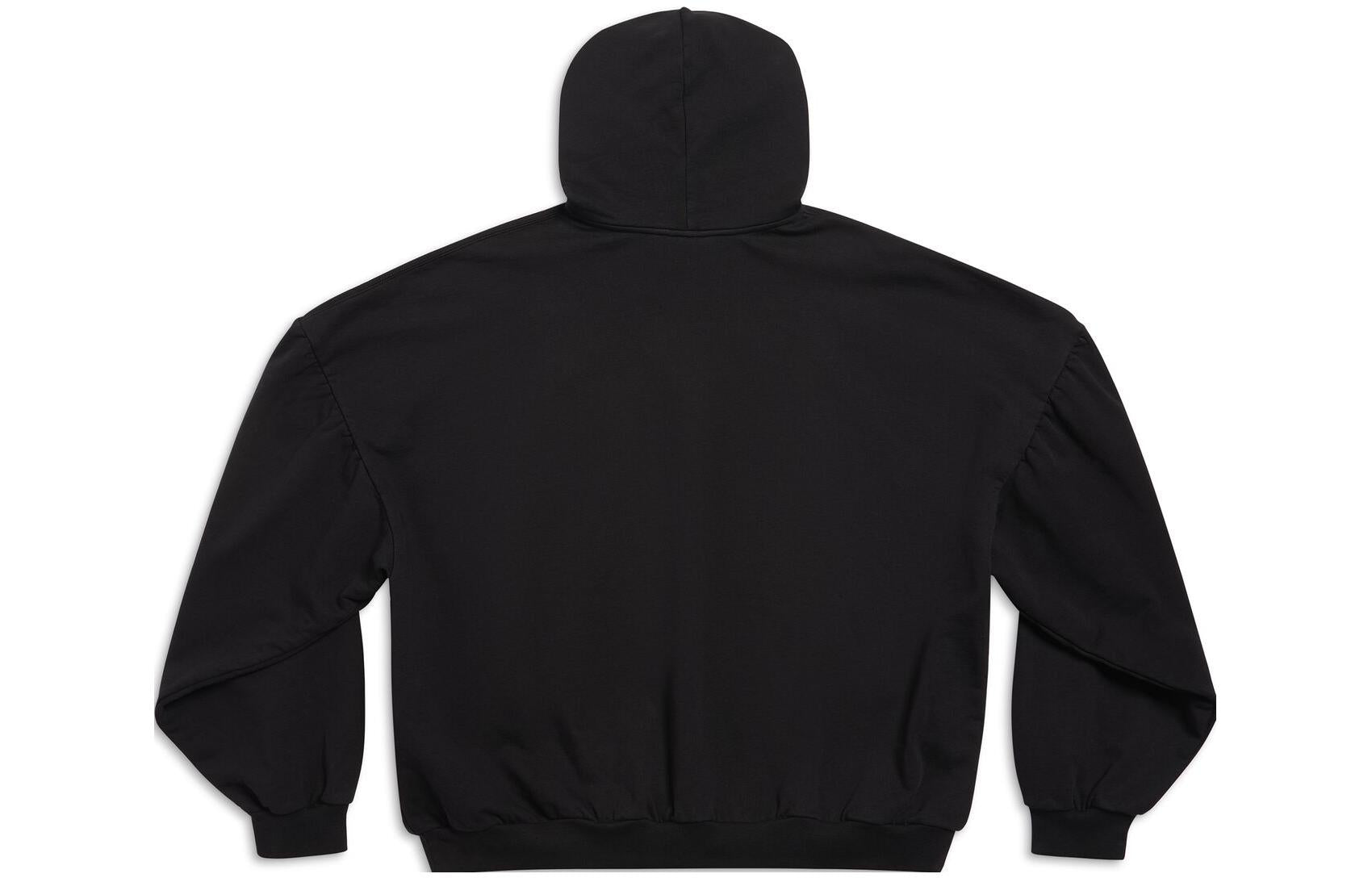 Balenciaga Back Flip Round Hoodie Oversized 'Black White' 761458TPVG11070
