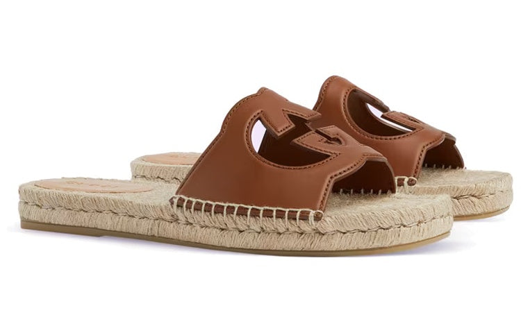Gucci Interlocking G Cut-Out Slide 'Brown Beige' 725260-US000-2535