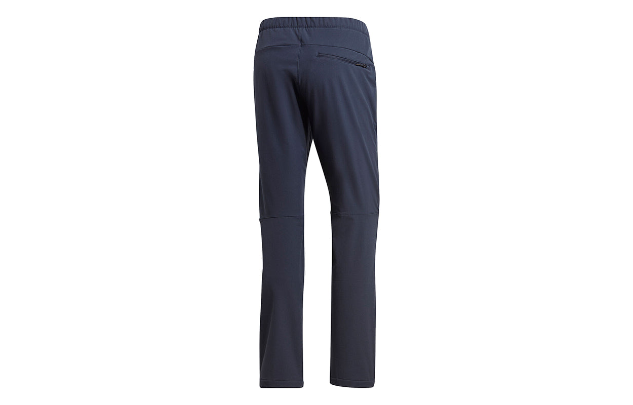 adidas Solid Color Outdoor Casual Knit Long Pants Navy Blue GE9910