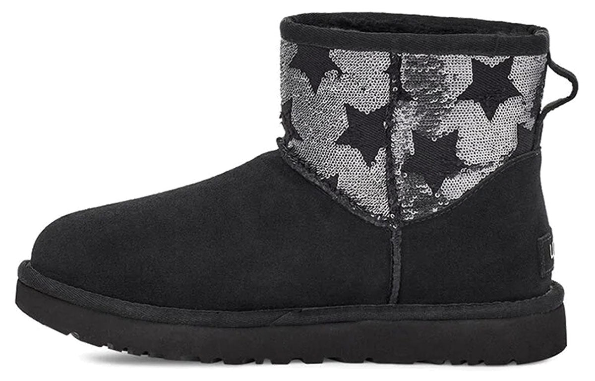 (WMNS) UGG Classic Mini Sequin Stars Star Black 1109441-BLK
